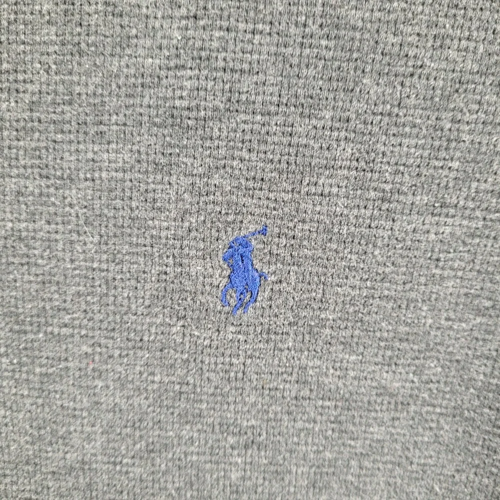 Polo Ralph‎ Lauren Mens Small Gray Waffle Knit Thermal Long Sleeve Sleep Shirt
